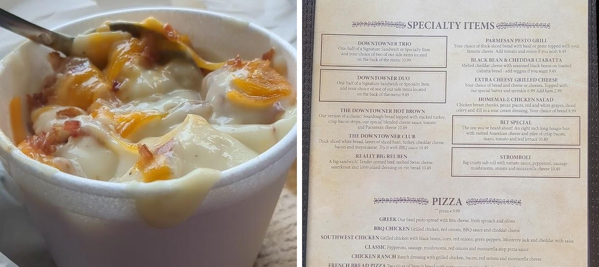 Downtowner Menu