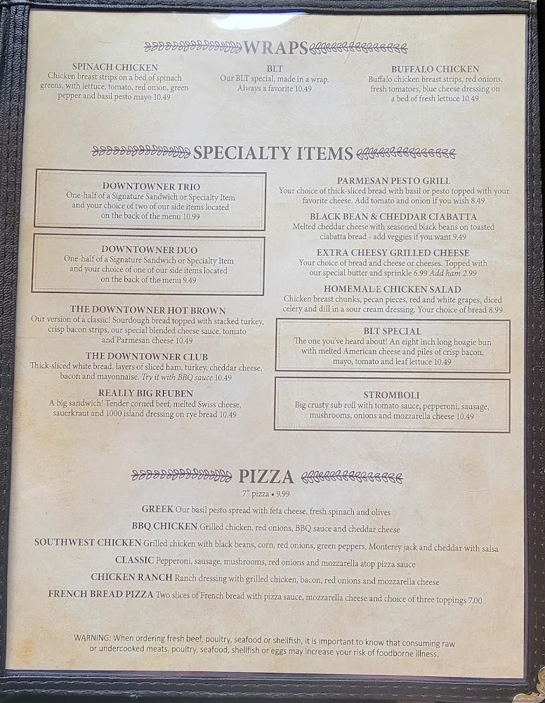 Downtowner Menu image 1